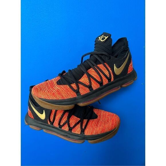 Nike Zoom KD 10 NFS University Red Metallic Gold Black Size 13.5 - Picture 3 of 7